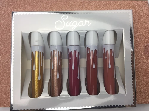 Коричневый KYLIE Рождественская косметичка maquiagem карандаш стойкий макияж Водонепроницаемый Жидкий блеск для губ Губная помада kyliejenner косметичка для губ - Цвет: Коричневый