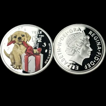 

Australia 2018 Wu Xu dog baby commemorative coins Animal Lunar New Year color plated silver coins