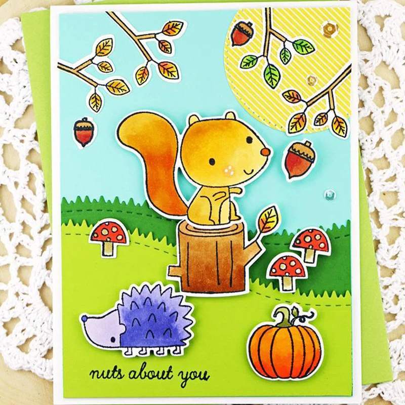 

Hedgehog Squirrel Friend Clear Stamps Seal for Scrapbooking Decorative Paper Cards Making Crafts Supplies Transparent Stamp 2018