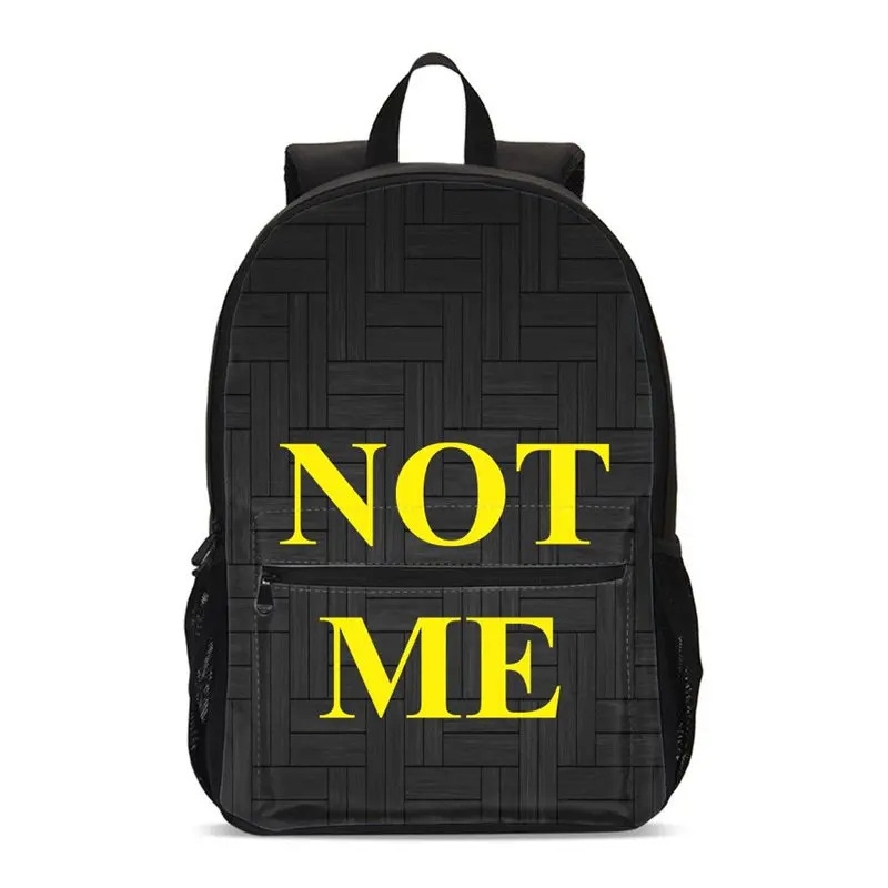 Backpack For Boys Girls Fashion Luxury Letter Not Me 3D Printed School
