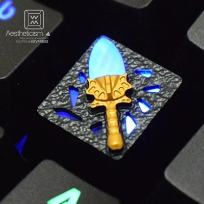  1pc Aluminium Alloy Backlit Key Cap Mechanical Keyboard keycap for Dota 2 Aghanim's Scepter R4 Heig