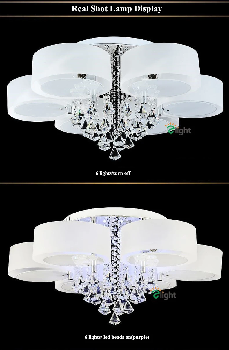 Lustres de Cristal Lustre de Teto Sala de Jantar Lustre Moderno Dimmable Levou Iluminação Luminaria Acrílico Anel Luzes da Levou Dispositivo Elétrico 9 Moderno lustre de cristal pode ser escurecido
