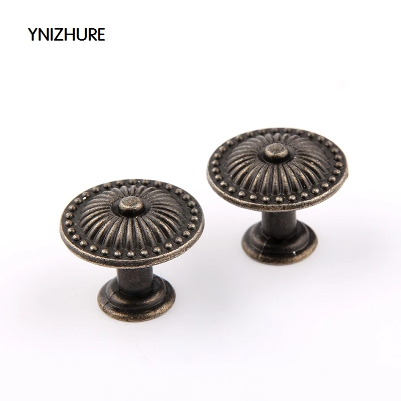 2018 Real New Cabinet Knobs Ynizhure 10pcs 25*20mm Bronze Dome Antique Handle Cabinet Door Drawer Pull Trim Single Hole Alloy