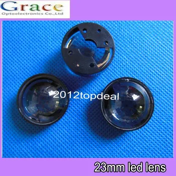 

100pc 60degree High Power LED lens 23mm convex lens pmma led lens with black holder DIY
