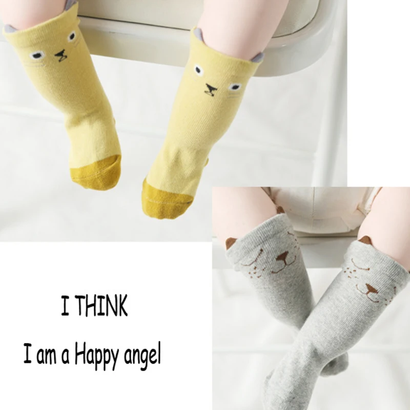 Недавно красочные милый мультфильм Животные детские мягкие хлопковые носки для девочек и мальчиков до колена Носки для новорожденных