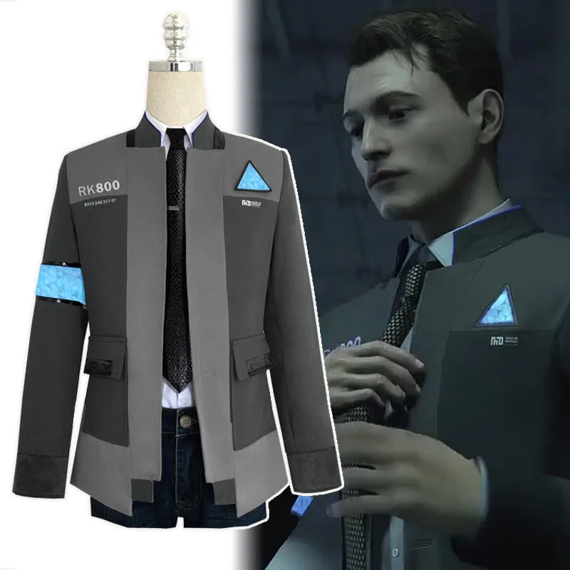 

New Type Game Detroit: Become Human Connor RK800 Agent Suit Uniform Tight Unifrom Cosplay Costume for Halloween Carnival On Sale