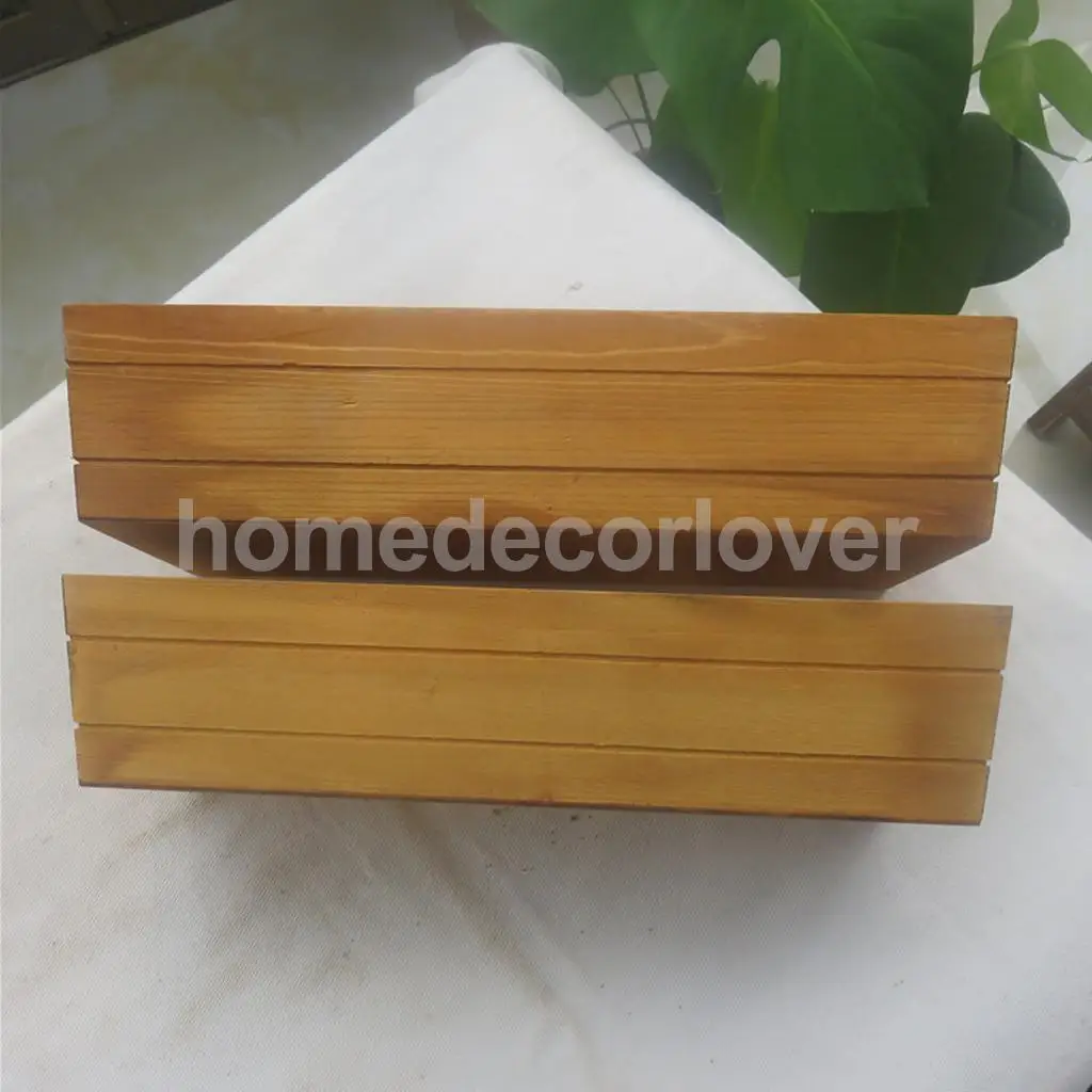 Wooden Succulent Plant Flower Bed Pot Through Box Garden Planter 34cm/35.5cm