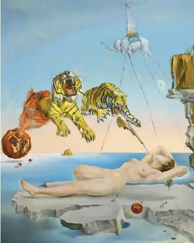 

Salvador Dali - Dream Caused by the Flight of a Bee SILK POSTER Decorative Wall painting 24x36inch