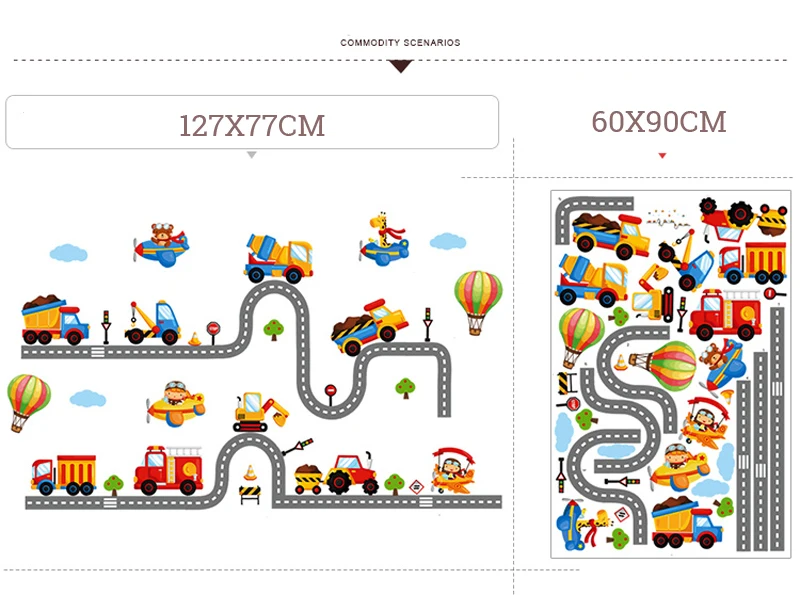 2 Highway комплект с мультипликационным принтом «машинки», наклейки на стену для маленьких детей детская игровая комната для Спальня домашний декор Настенная роспись ПВХ наклейки