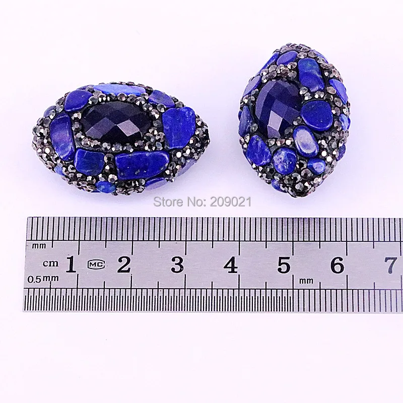 10 шт Шарм ляпис-лазурь соединитель, разделитель для бусин Мода для браслета ожерелье ювелирных изделий