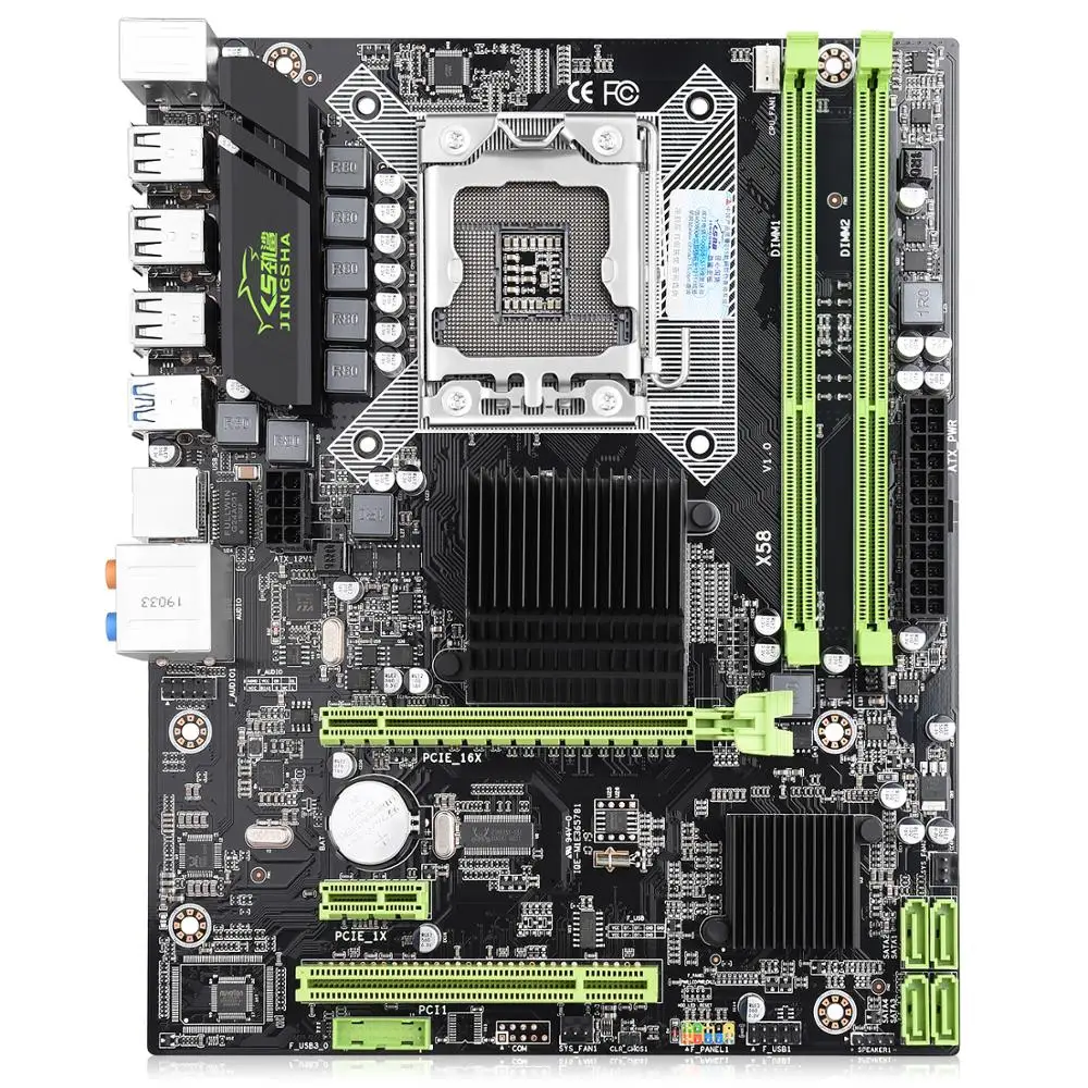 

Jingsha X58 Desktop Motherboard DDR3 LGA 1366 M-ATX Support AMD RX series with USB 3.0