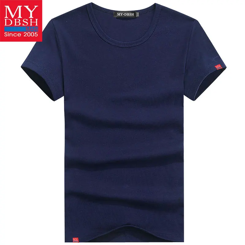 Для Мужчин's летняя одежда с коротким рукавом Футболка Для мужчин хлопок освежающий футболка Для мужчин 16 Цвет размера плюс: S-5XL slim fit футболки - Цвет: O Neck Navy