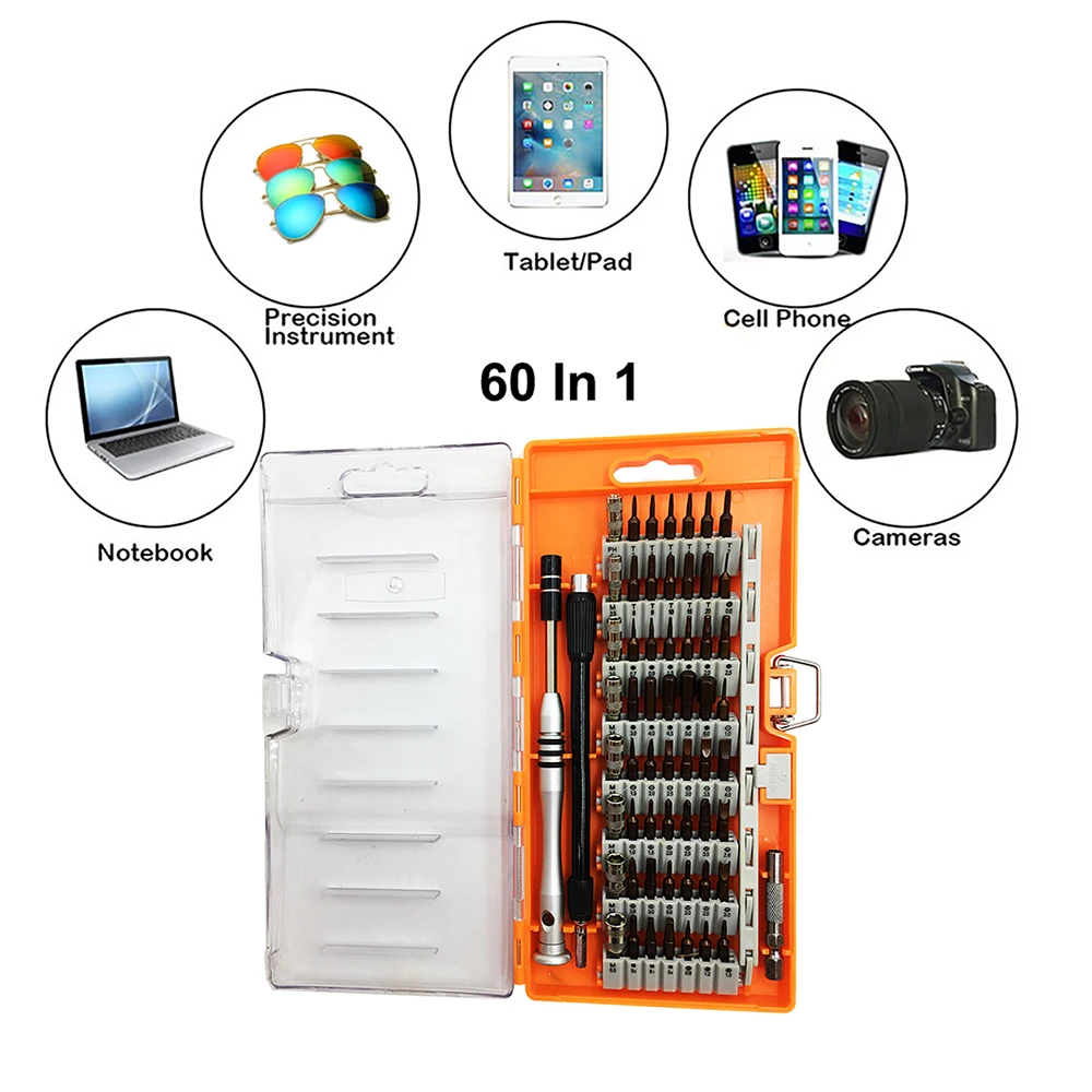 60 In 1 Precision Driver Set P2 P5 Pentalobe Phillips Torx Screwdriver Set for iPhone CellPhone Laptop PC Toys Repair 60 In 1 Precision Driver Set P2 P5 Pentalobe Phillips Torx Screwdriver Set for iPhone CellPhone Laptop PC Toys Repair