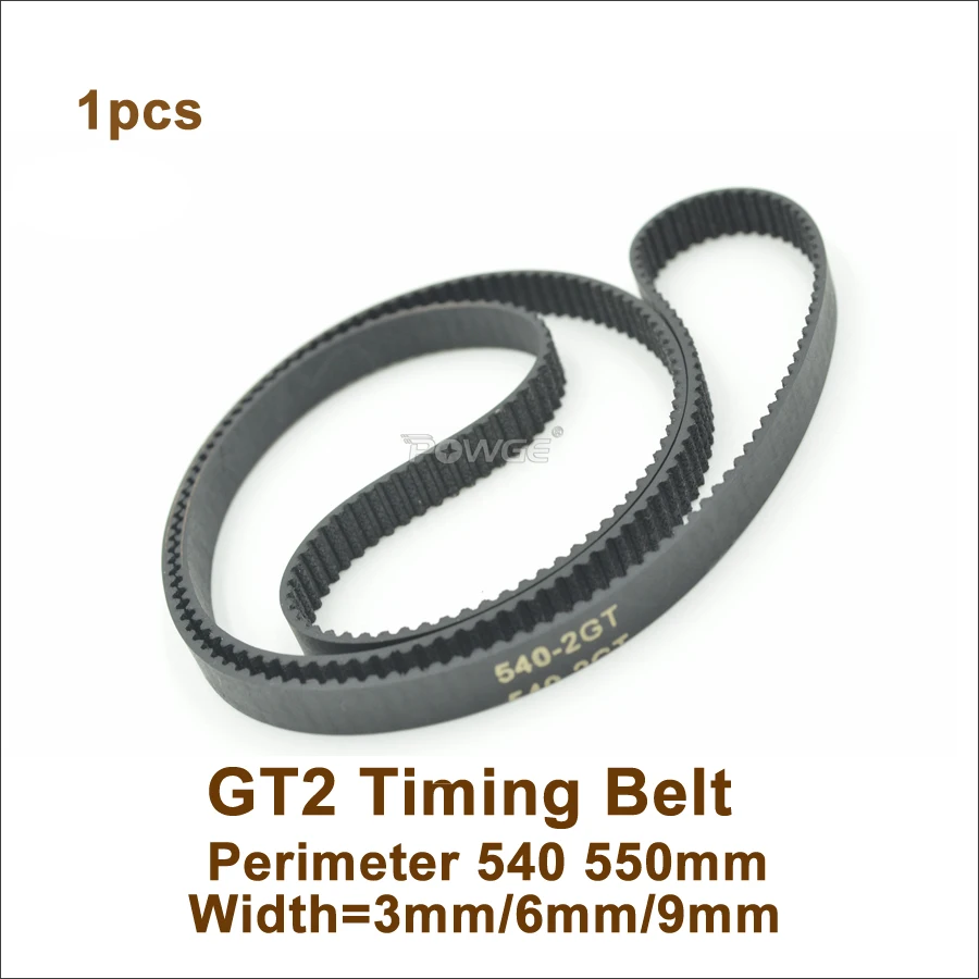 

POWGE 540 550 2GT Timing Belt Width=3/6/9mm Teeth=270 275 GT2 Closed-Loop Synchronous Belt For 3D Printer 550-2GT 540-GT2