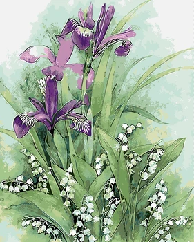 

Frameless painting by numbers paint by number for home decor PBN for living room 4050 Narcissus