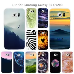 Для samsung S6 G9200 G920F G920i G920A прозрачный чехол кремния 5,1 "для samsung Galaxy S6 G9200 Черная задняя матовая живописные Орел охватывает