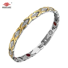 Moocare для женщин браслеты нержавеющая сталь браслет серебро розовое золото синий женский магнитный браслет здоровья наручные ручной цепи