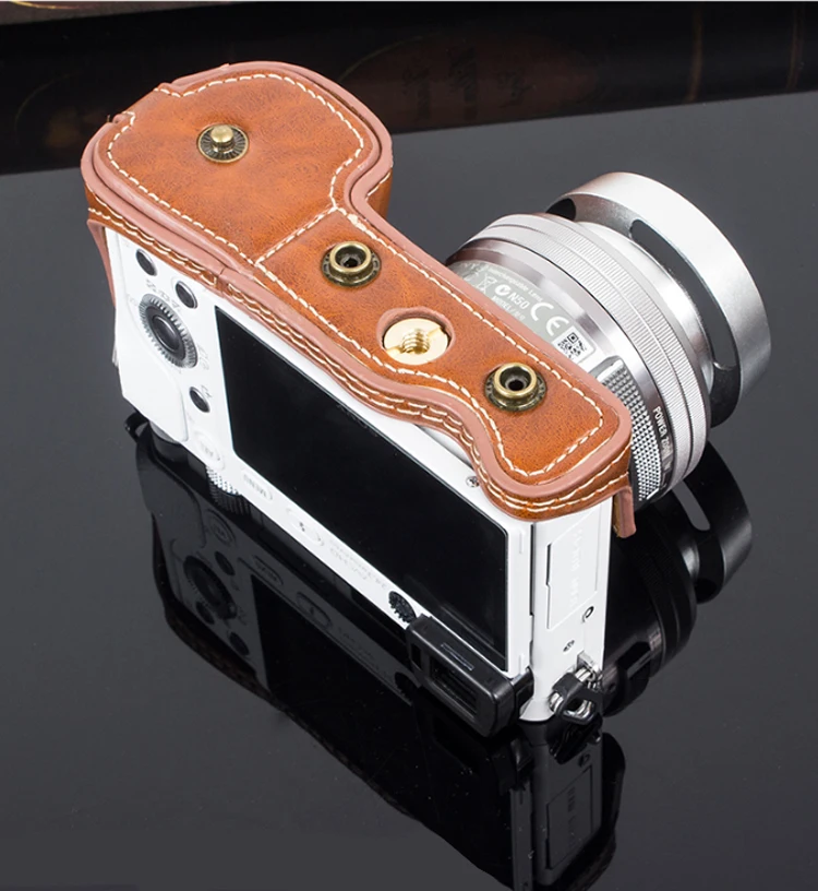 Портативный pu кожаный чехол камера сумка-чехол для sony A6400 ILCE-6400 16-50 мм объектив с батарейным отсеком