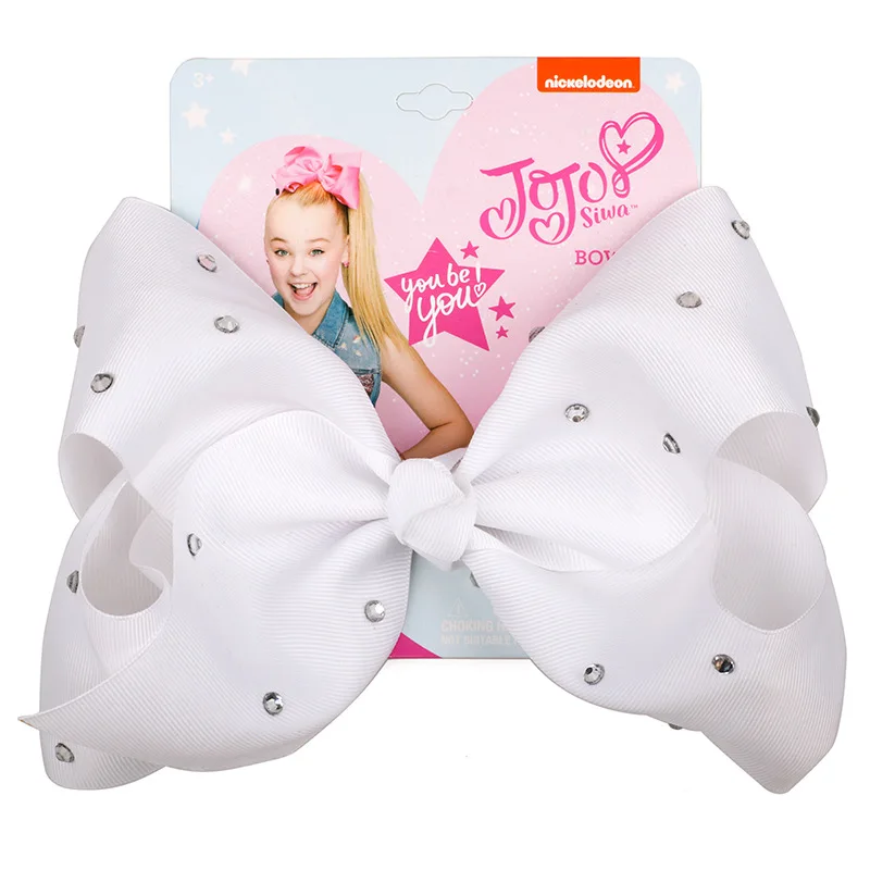 JOJO Siwa бант для волос 8 дюймов Большой Радужный стиль горячее бурение корсажная