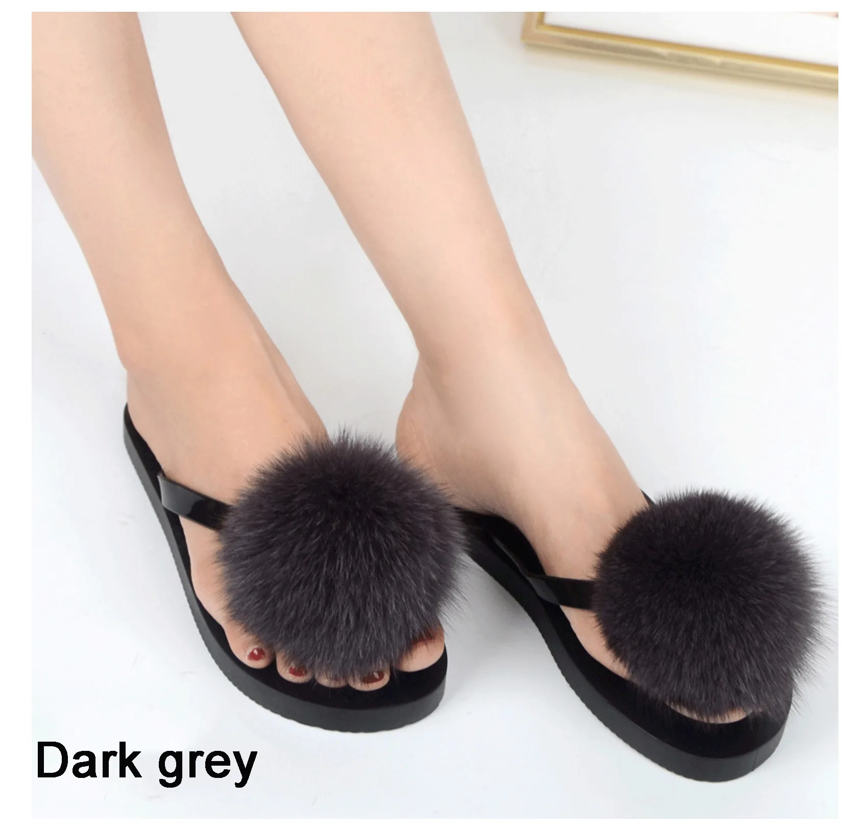 real fur flip flops