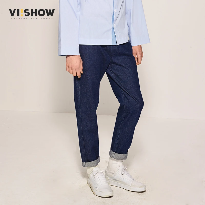 

VIISHOW Men 's Casual Pants Fashion Spring Long Cotton Denim Trousers Men Tide Blue Jeans Men Clothing NC1154171