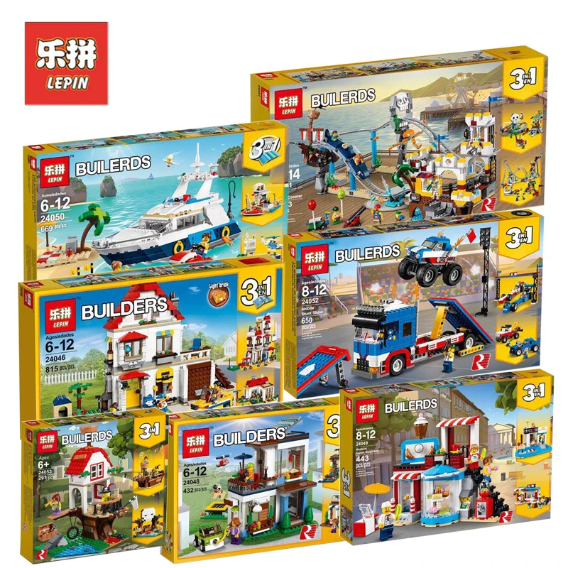 

Lepin Creative 3 in 1 Set 24053 24052 24051 24050 24049 24048 Compatible 31085 31084 Model Building Kits Blocks Bricks Toys Gift