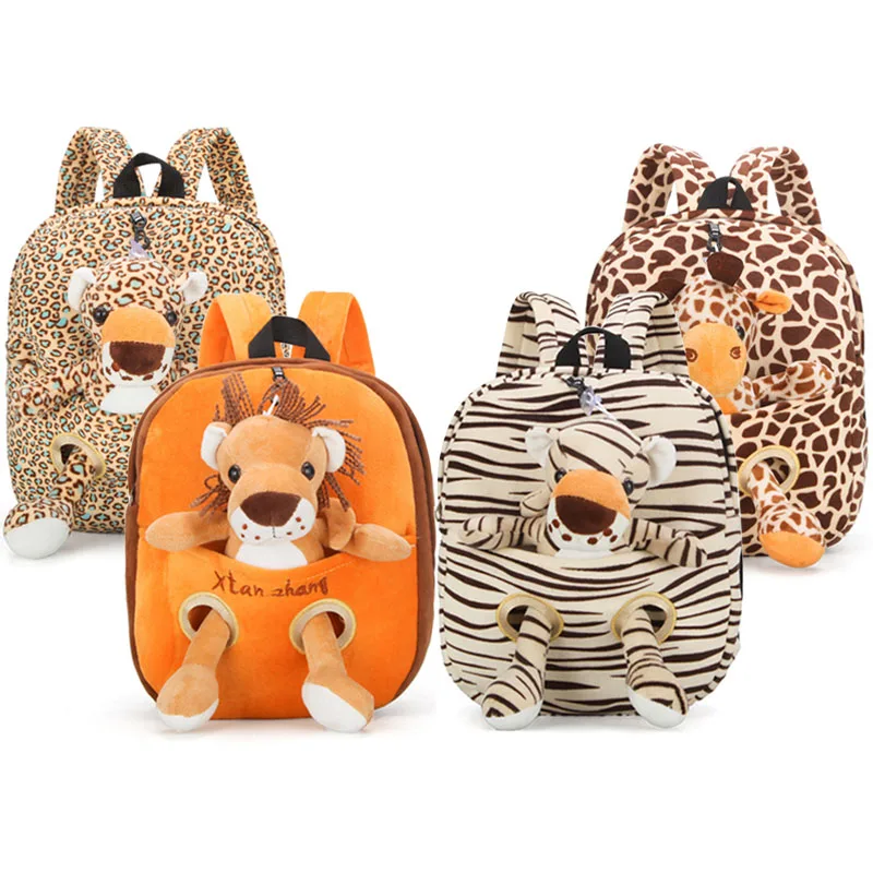 

Animal Plush Backpack Cartoon Tiger Giraffe School Shoulder Bag Kid Detachable Doll Plush Soft Baby Toys Kids Birthday Christmas