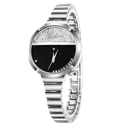Роскошные хрустальные женские часы из розового золота женские стальные часы женские наручные часы лучший бренд браслет часы Relogio Feminino Reloj * A