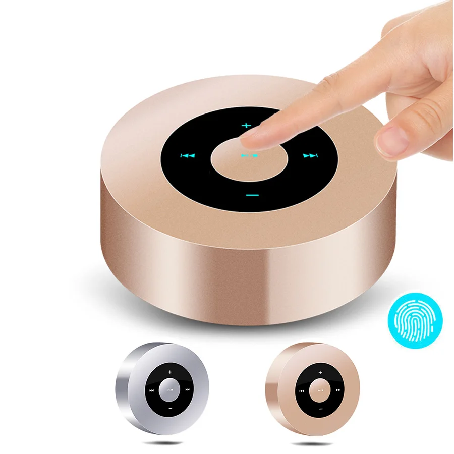 

Metal Touch Screen Portable Mini Bluetooth Speaker With Microphone Handsfree Subwoofer Loudspeaker MP3 Player for Iphone Xiaomi