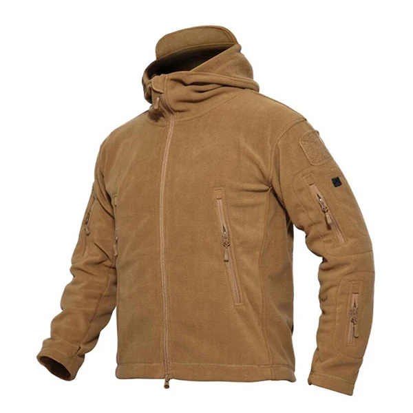 Тактическая Военная Униформа уличная мягкая оболочка флисовая куртка с капюшоном куртка Мужская Тепловая охотничья одежда толстовки Кемпинг Туризм - Цвет: BROWN