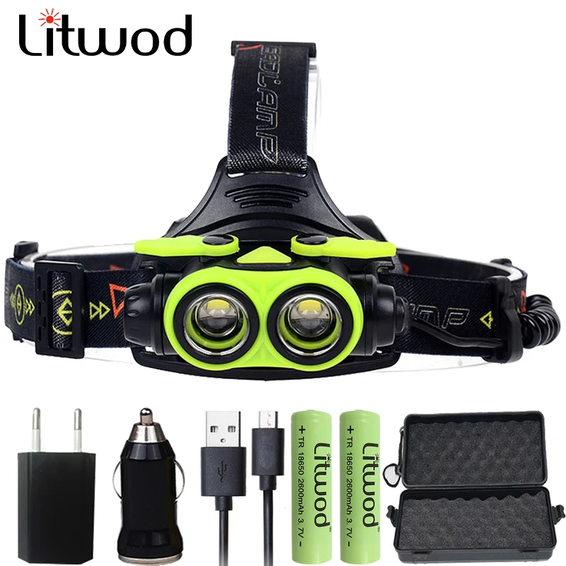 

Litwod z307305A 8000LM LED Headlamp CREE XM-L2 4 Modes Rechargeable Headlight Head Lamp Spotlight Head light