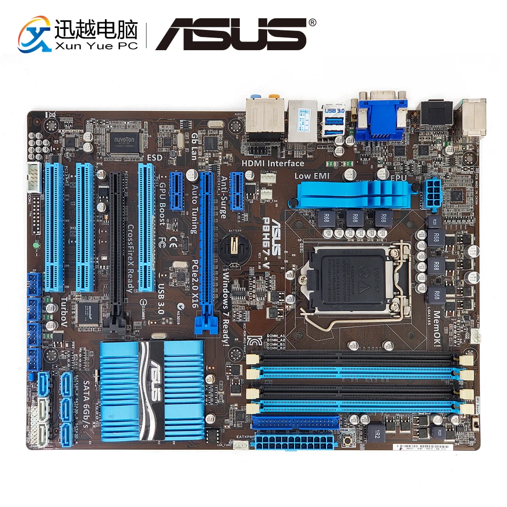

Asus P8H67-V Desktop Motherboard H67 Socket LGA 1155 i3 i5 i7 DDR3 32G SATA3 USB3.0 VGA DVI HDMI ATX