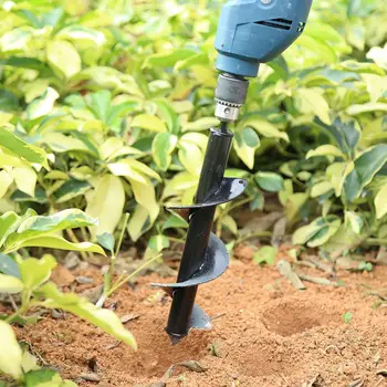 

Garden Auger Spiral Drill Bit Roto Flower Planter Bulb HEX Shaft Drill Auger Yard Gardening Bedding Planting Hole Digger Tool