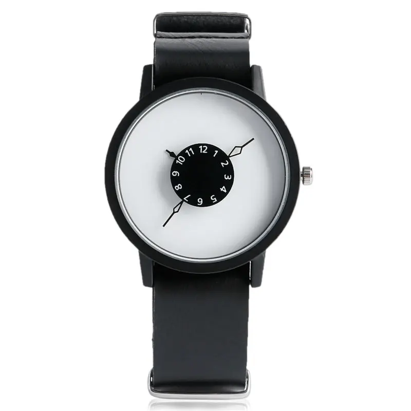 

Men Watches Sport Watch Simple Unique Turntable Quartz Brief Wristwatch Leather Strap Sport Modern Male Clock Relogio Masculino