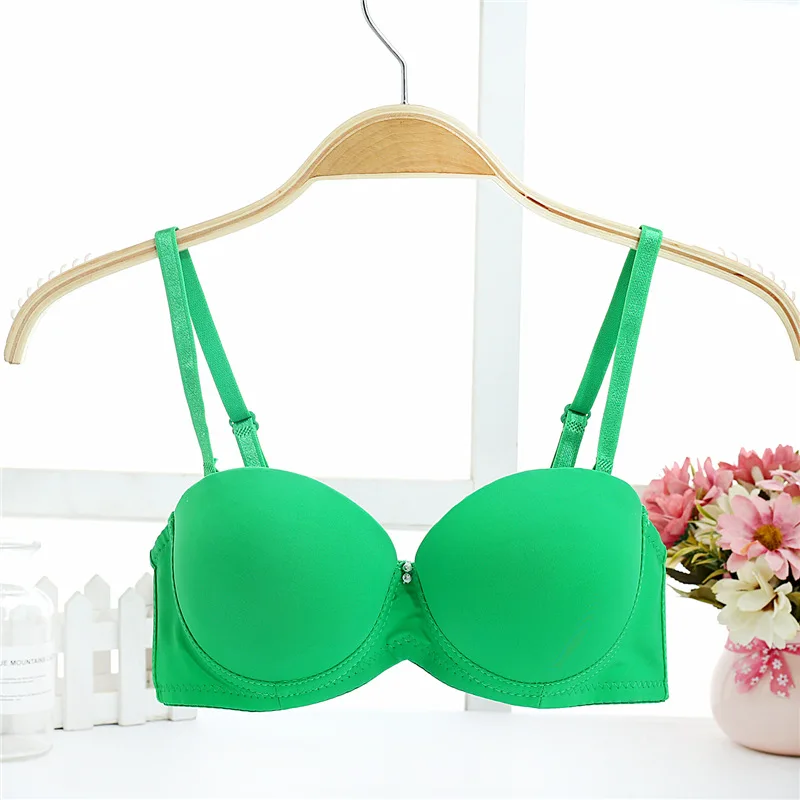 Coffee Seamless thicken cup Bra Solid Sexy Plunge T-shirt Underwear Women Push Up Bra Everyday Soft Lingerie wedding dress bra plus size bras