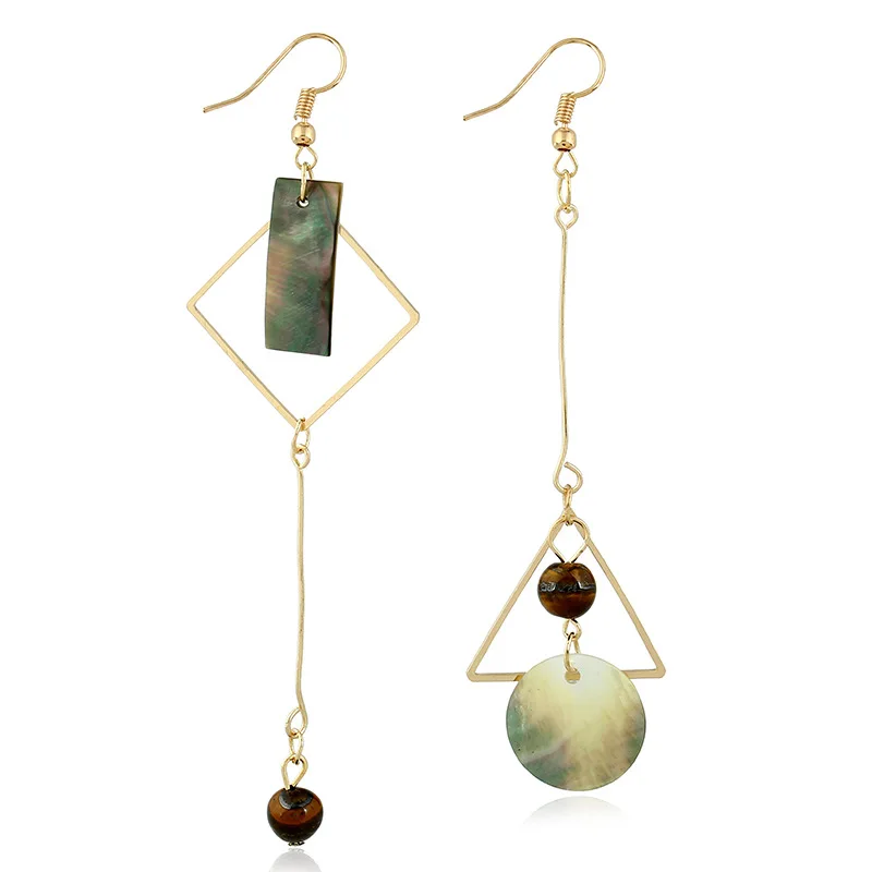 

H:HYDE Fashion Design Asymmetric Geometric Shape Drop Earrings Gold Color Metal Dangle Earrings For Women Personality Jewelry