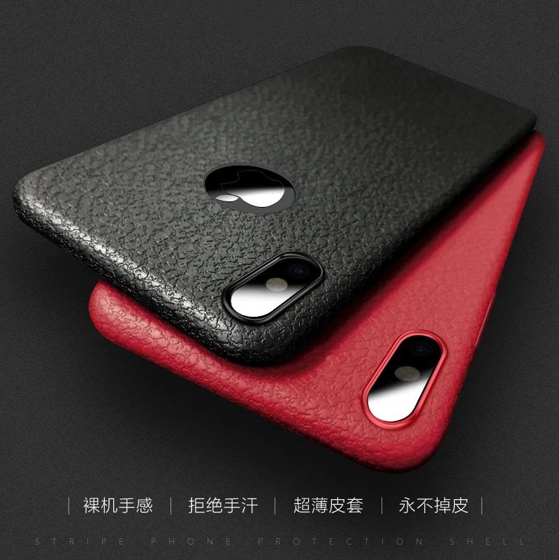 Business Ultra Thin Leather Skin Soft TPU Phone Back Case For iPhone XS MAX XR X 8 7 6S Plus Luxury Slim Shockproof Cover Fundas (2)