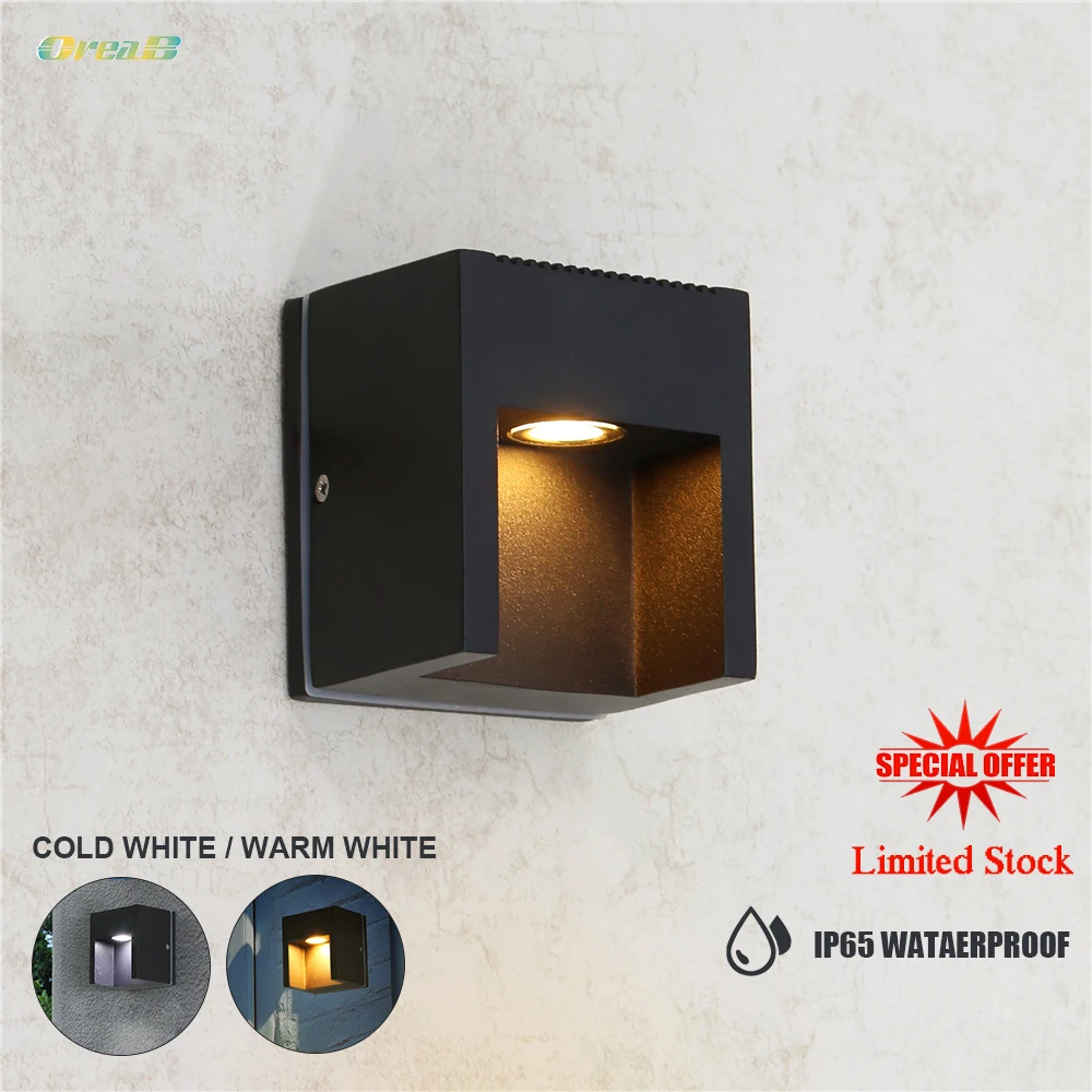 

Aluminum Garden Porch Outdoor Wall Light Fixtures Ip65 Waterproof Vintage Exterior Wall Sconce Lighting 85-265V Warm/Cold White