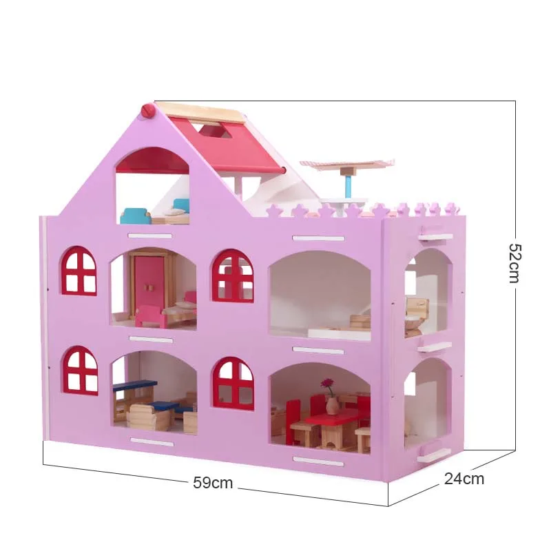 Миниатюрная мебель набор игрушек для ролевых игр мебель Игрушки Деревянный Кукольный дом, игрушки для детей Детская игрушка большой кукольный домик - Цвет: Style 3