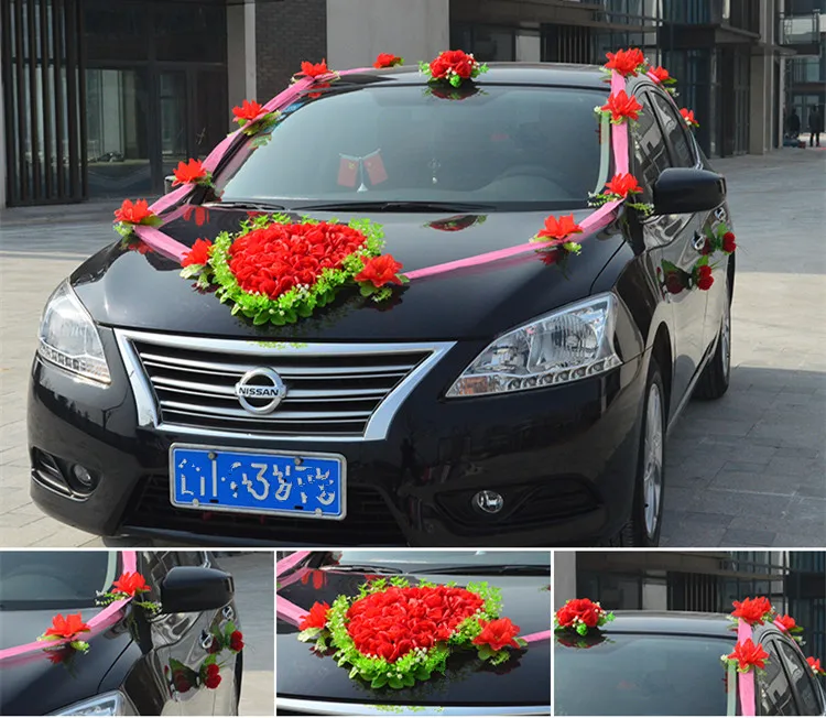 Свадебный автомобиль декоративные цветы имитация цветок Свадьба& помолвка украшение автомобиля цветы набор украшение
