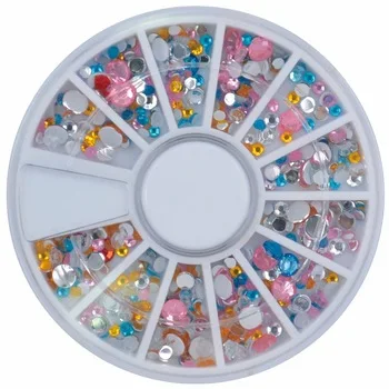 ZKO Colors Nail Rhinestones Acrylic Nail Art Decoration Half Round Pear Perfect Use For Nail Salon(ZH69)