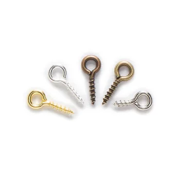 

500Pcs 5x10mm Metal Jewelry Screw Eye Pins Bail Findings Beads For Pendant Top Drilled Imitation Clasps Jewelry Making DIY