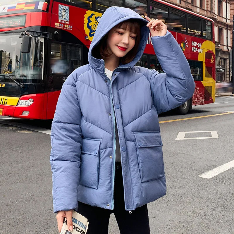 

Women winter parkas jacket 2019 New Thick warm hooded tops jacket Casual solid sweet jackets for female