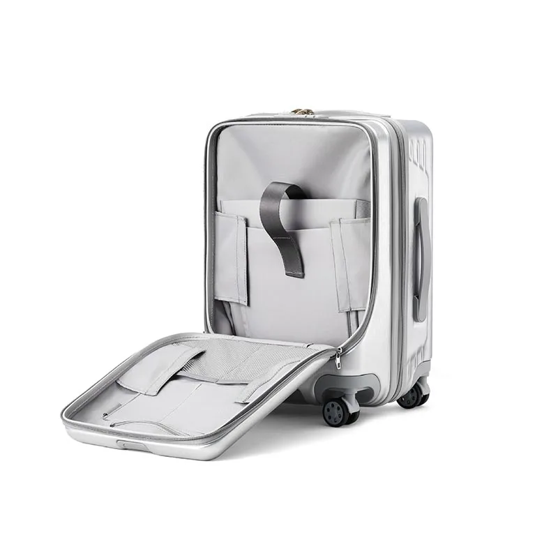 

LeTrend 20 inch Creative Flip cover Rolling Luggage Spinner Cabin laptops Trolley Women/men Business Suitcase Wheels