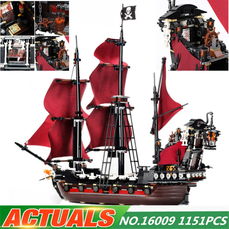 

1151pcs Queen Anne's revenge Pirates of the Caribbean Building Blocks Set Compatible With L Brand toys for children Kid Gifts