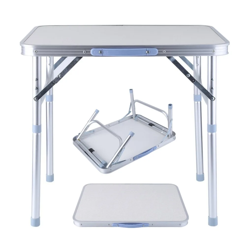 

OUTAD Folding portable picnic table aluminum Height Adjustable Indoor Outdoor Party Dining Camping Table With Handle