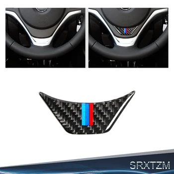 

SRXTZM Car Interior Carbon Fiber Steering Wheel Sticker M Stripe Emblem 3D Car Sticker For Bmw E84 X1 2011-2015 Car Styling