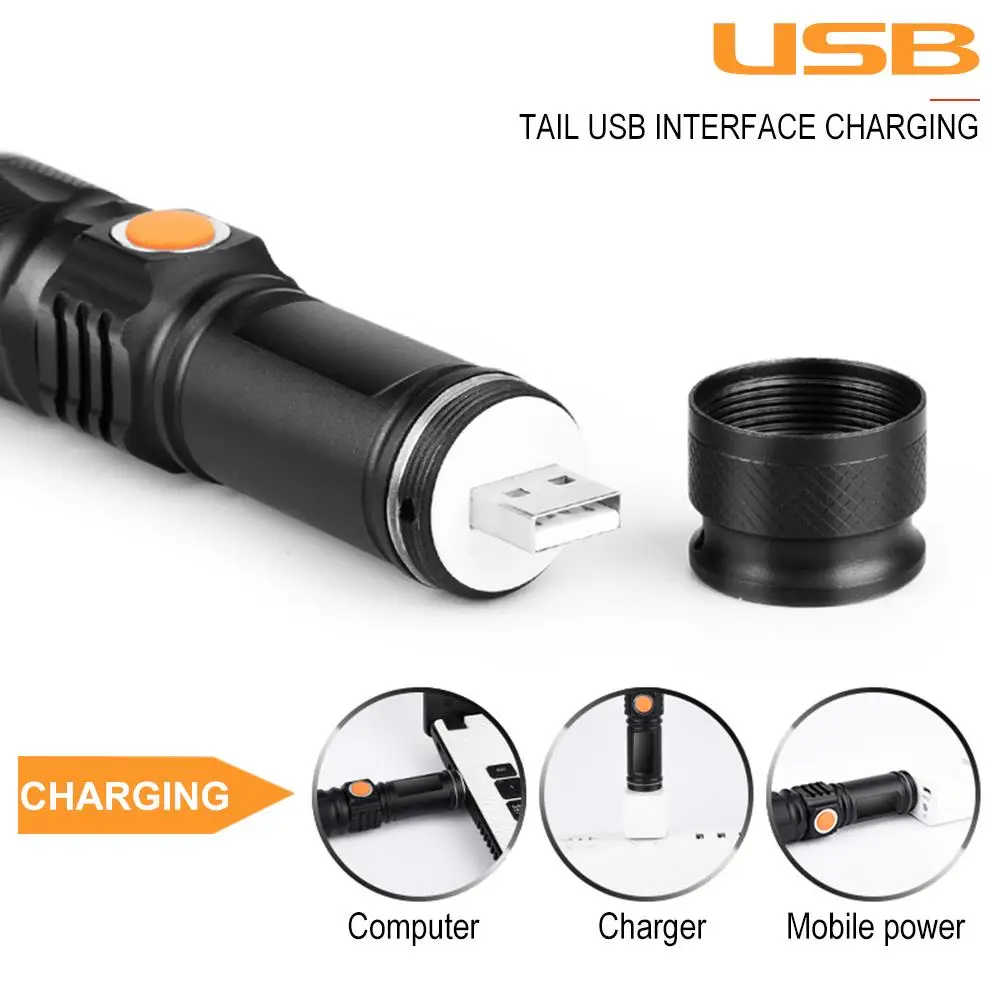 Top 8000 Lumen USB Rechargeable Bicycle Light MTB Bike Light Zoom Flashlight Waterproof Built-in 18650 Battery Bicycle Accessories 2