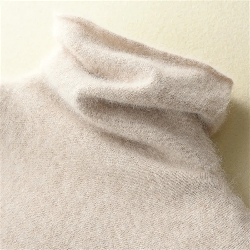 Autumn and winter loaded pile collar cashmere sweater female loose head solid color knit bottoming sweater thickening Autumn and winter loaded pile collar cashmere sweater female loose head solid color knit bottoming sweater thickening