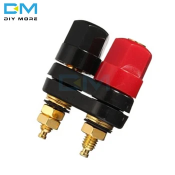 

Connecter Banana Plug Gold Plate Red Black Connector Terminal Banana Plugs Binding Post in Wire Connectors 4MM